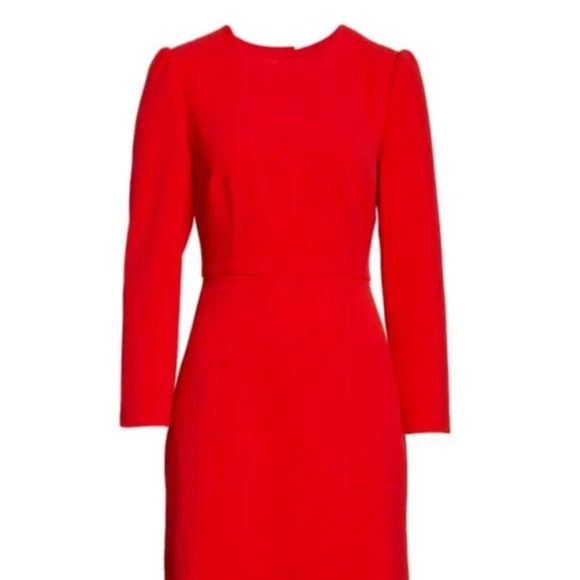 Eliza J Long Sleeve Bow Back Party Dress Red 6 - Picture 5 of 8